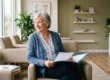Senior patient waiting for an annual physical exam in a bright Pasadena medical office